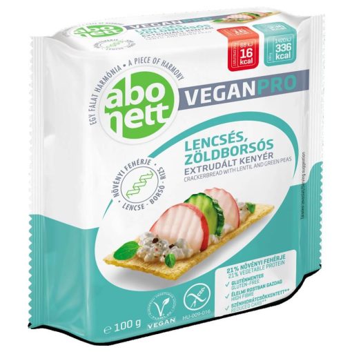 Abonett VeganPro Extrudált kenyér Lencsés-zöldborsós - Gluténmentes - 100 g