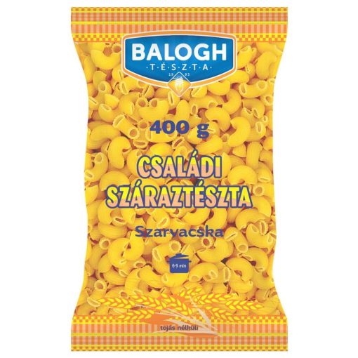 Balogh Tészta - Családi száraztészta - Szarvacska tojás nélküli száraztészta - 400g