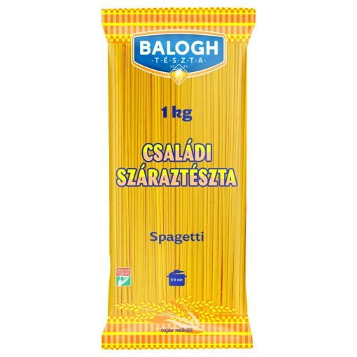 Balogh Tészta - Családi száraztészta - Spagetti tojás nélküli száraztészta - 1kg