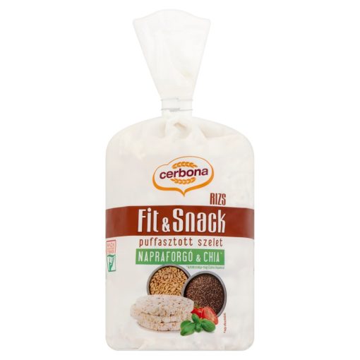 Cerbona Fit & Snack puffasztott rizsszelet naprafogó-chia maggal 90 g