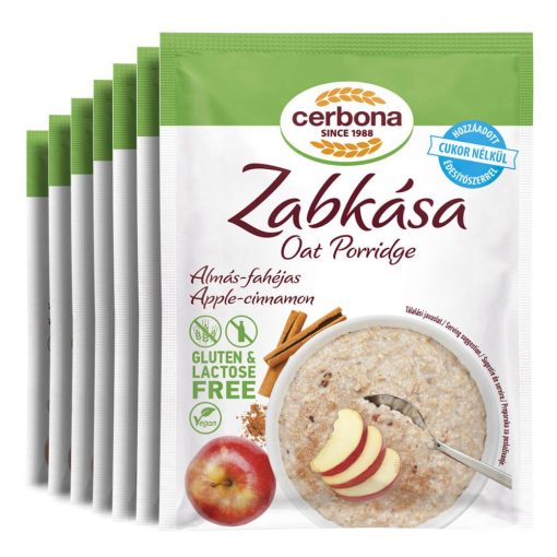 Cerbona glutén- és laktózmentes almás-fahéjas zabkása hozzáadott cukor nélkül - Heti csomag / 7 x 50 g