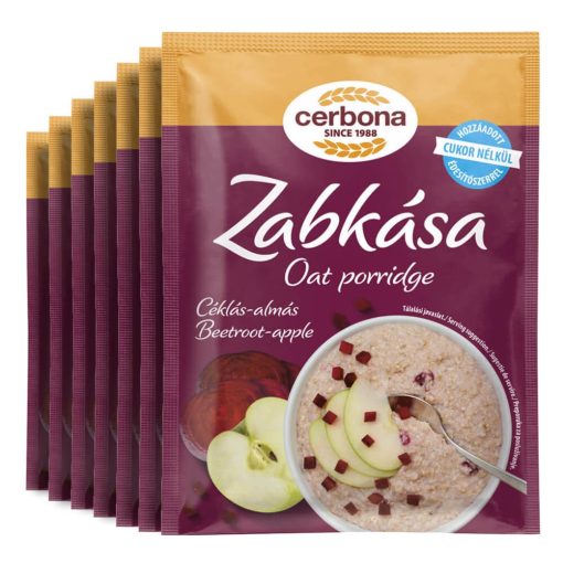 Cerbona Céklás-almás zabkása, hozzáadott cukor nélkül, édesítőszerrel - Heti csomag / 7 x 50 g