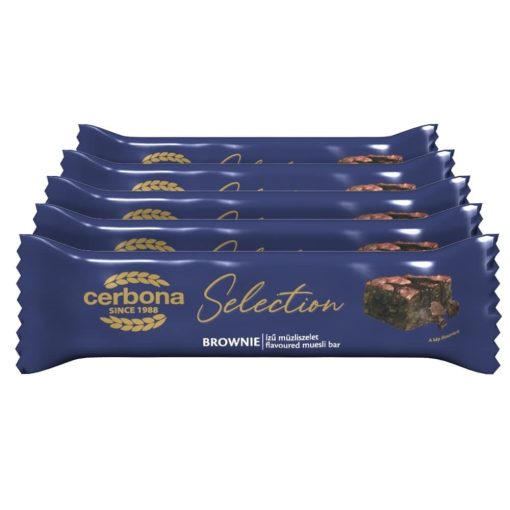 Cerbona Selection Brownie ízű müzliszelet kakaós bevonó talppal 5 x 22 g / Tízórai csomag