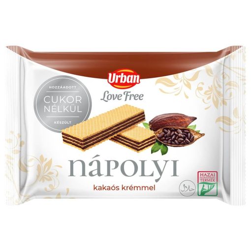 URBAN Love free, Kakaós nápolyi szelet, hozzáadott cukor nélkül, 65g